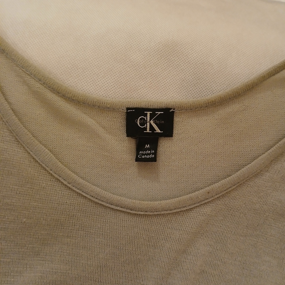 Calvin Klein Asymmetrical Gray Sheer Vintage Top/Dress size M​​​ - Picture 5 of 7